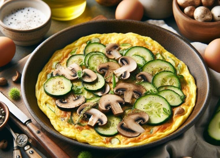 Omelette, Courgettes, Champignons